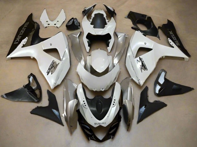 2009-2016 Suzuki GSXR 1000 Motorcycle Fairings - Pearl White Silver Matte Black Canada Websites