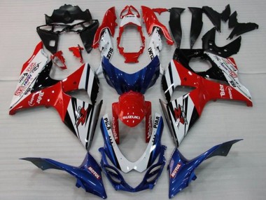 2009-2016 Suzuki GSXR 1000 Motorcycle Fairings - White Red Blue Black Stripe Canada Websites