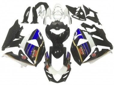 2009-2016 Suzuki GSXR 1000 Motorcycle Fairings - White Blue Black Gold Stripe Canada Websites
