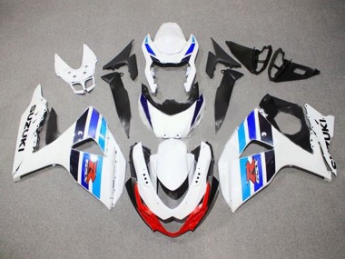 2009-2016 Suzuki GSXR 1000 Motorcycle Fairings - White Blue Red Black Stripe Canada Websites