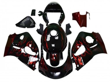 1996-2000 Suzuki GSXR 600 / GSXR 750 Motorcycle Fairings - Black Red Flame Canada Websites