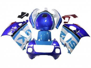 1996-2000 Suzuki GSXR 600 / GSXR 750 Motorcycle Fairings - White Blue Stripe Canada Websites