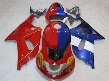 2001-2003 Suzuki GSXR 600 / GSXR 750 Motorcycle Fairings - Red Blue Split Gold Canada Websites