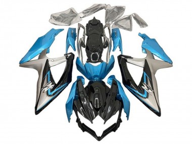 2008-2010 Suzuki GSXR 600 / GSXR 750 Motorcycle Fairings - Light Blue Silver Glossy Black Canada Websites