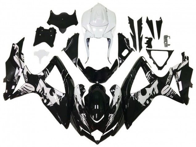 2008-2010 Suzuki GSXR 600 / GSXR 750 Motorcycle Fairings - White Glossy Black Leyla Canada Websites