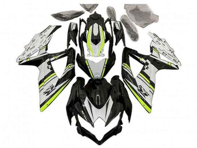 2008-2010 Suzuki GSXR 600 / GSXR 750 Motorcycle Fairings - White Green Glossy Black Canada Websites