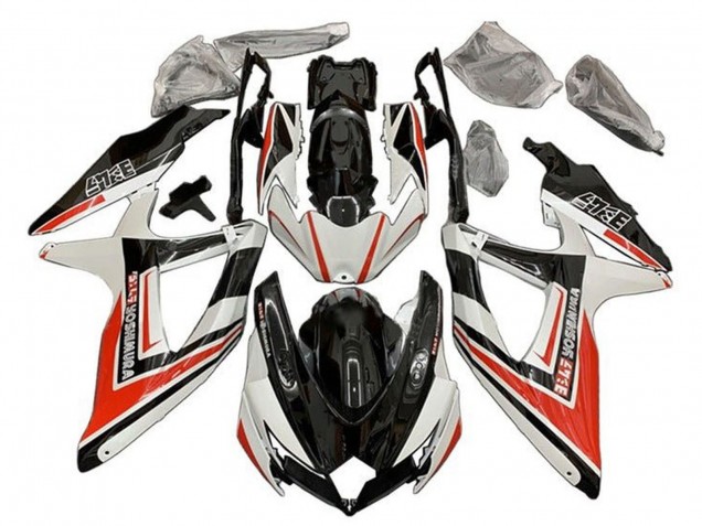 2008-2010 Suzuki GSXR 600 / GSXR 750 Motorcycle Fairings - White Orange Glossy Black Yoshimura Canada Websites