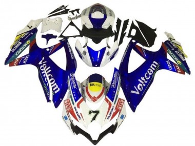 2008-2010 Suzuki GSXR 600 / GSXR 750 Motorcycle Fairings - White Blue Yellow Red Voltcom 7 Canada Websites