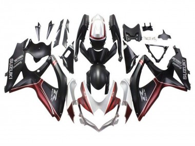 2008-2010 Suzuki GSXR 600 / GSXR 750 Motorcycle Fairings - White Red Matte Black Canada Websites