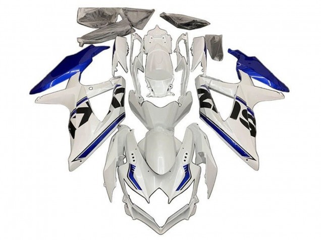 2008-2010 Suzuki GSXR 600 / GSXR 750 Motorcycle Fairings - White Blue Black Stripe Canada Websites