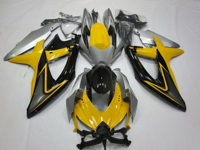 2008-2010 Suzuki GSXR 600 / GSXR 750 Motorcycle Fairings - Yellow Silver Grey Black Canada Websites