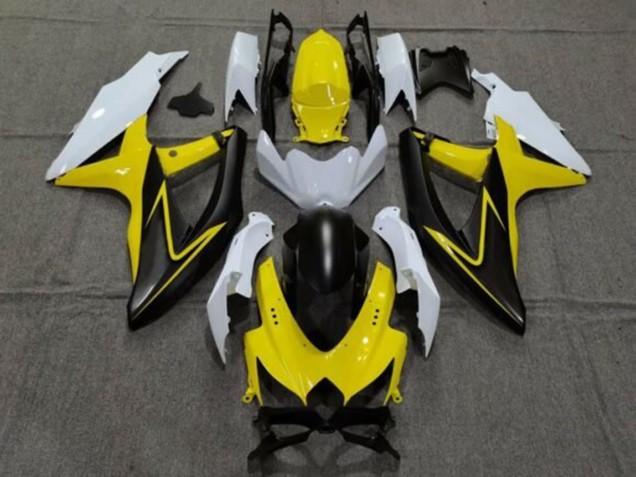 2008-2010 Suzuki GSXR 600 / GSXR 750 Motorcycle Fairings - White Yellow Grey Black Canada Websites