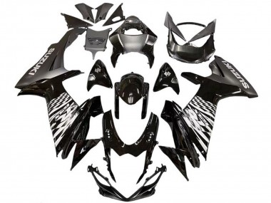 2011-2024 Suzuki GSXR 600 / GSXR 750 Motorcycle Fairings - Glossy Black Silver Canada Websites