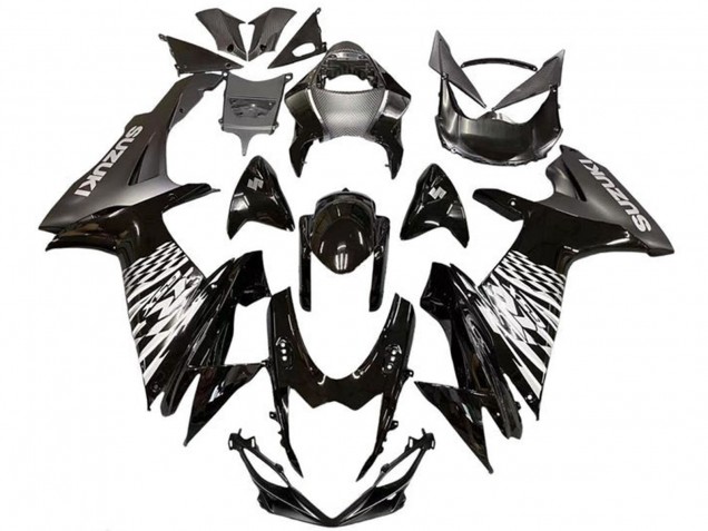 2011-2024 Suzuki GSXR 600 / GSXR 750 Motorcycle Fairings - Glossy Black Silver Canada Websites