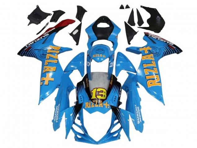 2011-2024 Suzuki GSXR 600 / GSXR 750 Motorcycle Fairings - Blue Yellow Red Black Rizla 13 Canada Websites