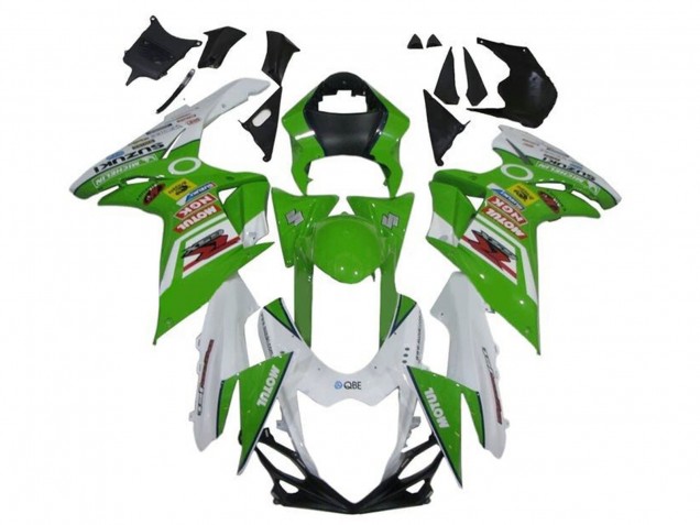 2011-2024 Suzuki GSXR 600 / GSXR 750 Motorcycle Fairings - White Green Red Motul Canada Websites