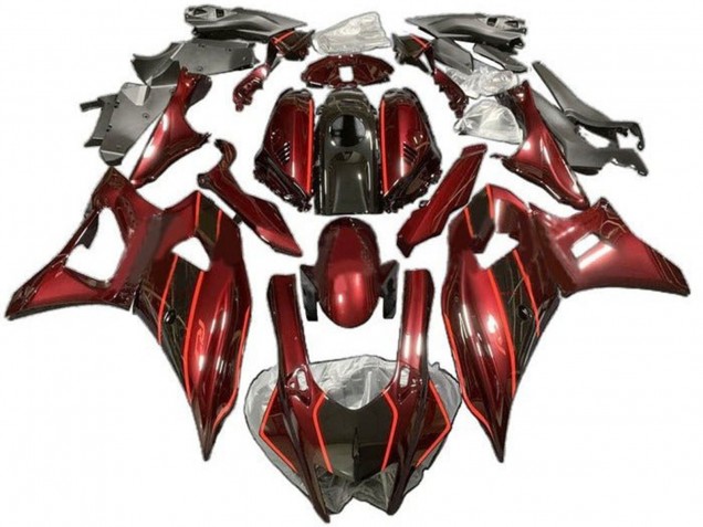 2021-2024 Yamaha YZF R7 Motorcycle Fairings - Dark Red Black Canada Websites
