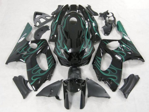 1996-2007 Yamaha YZF600R Thundercat Motorcycle Fairings - Black Green Flame Canada Websites