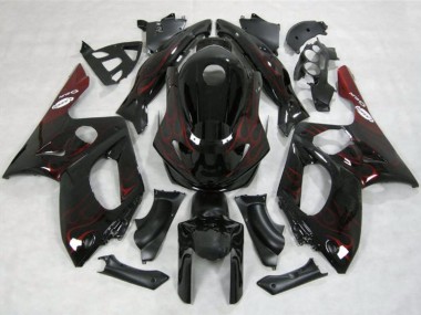 1996-2007 Yamaha YZF600R Thundercat Motorcycle Fairings - Glossy Black Red Flame Canada Websites