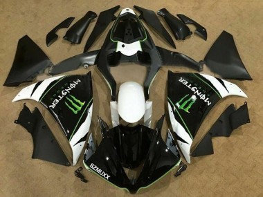 2012-2014 Yamaha YZF 1000 R1 Motorcycle Fairings - White Black Green Monster Energy SZMUXX Canada Websites