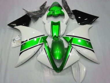 2012-2014 Yamaha YZF 1000 R1 Motorcycle Fairings - White Green Glossy Black Canada Websites