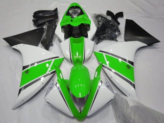 2012-2014 Yamaha YZF 1000 R1 Motorcycle Fairings - White Green Matte Black Canada Websites