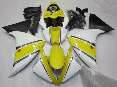 2012-2014 Yamaha YZF 1000 R1 Motorcycle Fairings - White Yellow Matte Black Canada Websites