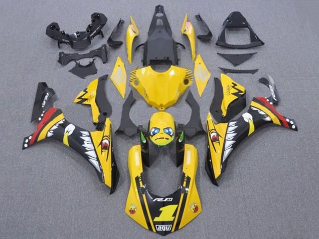 2015-2019 Yamaha YZF 1000 R1 Motorcycle Fairings - Yellow Red Shark Canada Websites