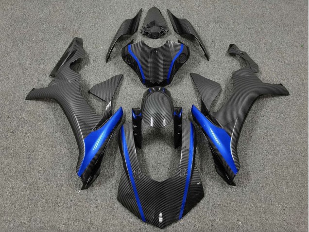2015-2019 Yamaha YZF 1000 R1 Motorcycle Fairings - Faux Carbon Fiber Blue Canada Websites