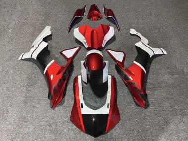 2015-2019 Yamaha YZF 1000 R1 Motorcycle Fairings - White Red Faux Carbon Fiber Canada Websites