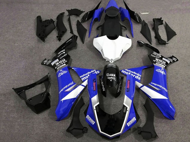 2015-2019 Yamaha YZF 1000 R1 Motorcycle Fairings - Blue White Glossy Black Canada Websites