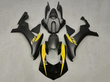 2015-2019 Yamaha YZF 1000 R1 Motorcycle Fairings - Matte Black Glossy Black Yellow Canada Websites