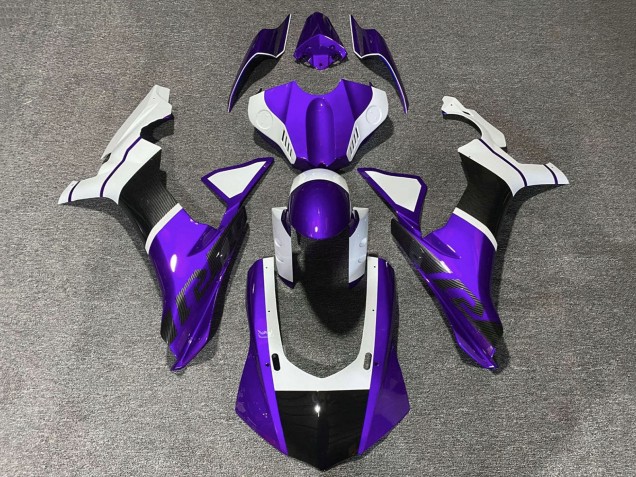 2020-2025 Yamaha YZF 1000 R1 Motorcycle Fairings - Purple White Faux Carbon Fiber Canada Websites