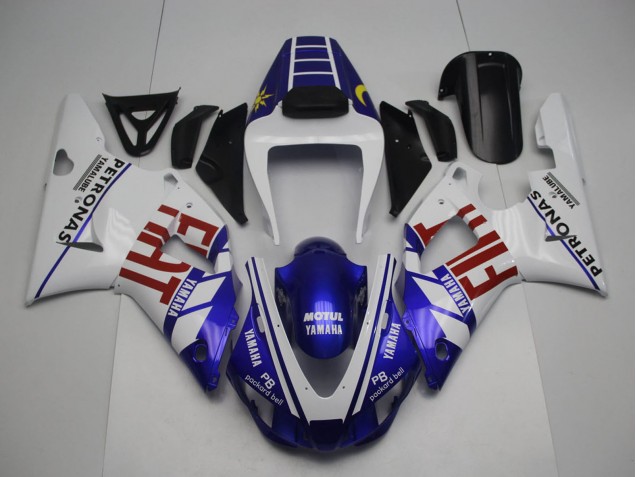 1998-1999 Yamaha YZF 1000 R1 Motorcycle Fairings - White Blue Red Yellow Fiat Petronas Motul Canada Websites