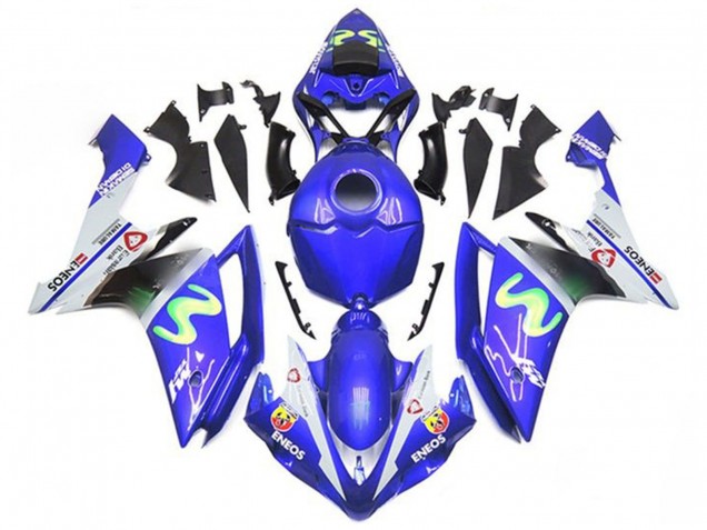 2007-2008 Yamaha YZF 1000 R1 Motorcycle Fairings - Blue White Green ENEOS Canada Websites