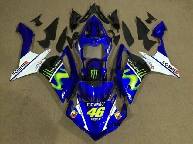 2007-2008 Yamaha YZF 1000 R1 Motorcycle Fairings - Blue White Black Green MoviStar Monster ENEOS Canada Websites