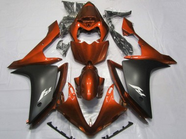 2007-2008 Yamaha YZF 1000 R1 Motorcycle Fairings - Orange Matte Black Canada Websites