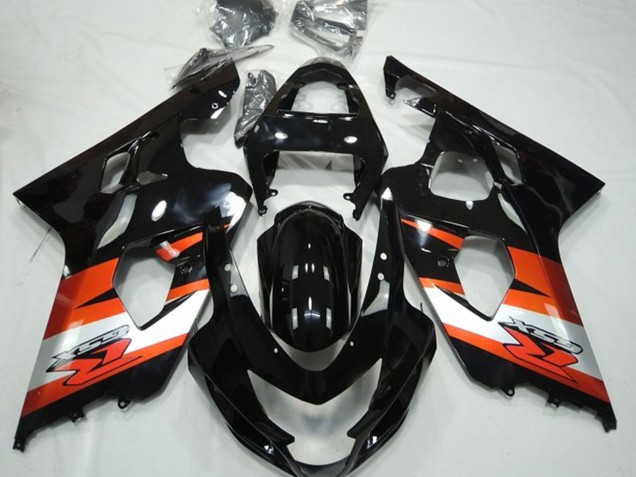 2004-2005 Suzuki GSXR 600 / GSXR 750 Motorcycle Fairings - Glossy Black Orange White with Decal Canada Websites