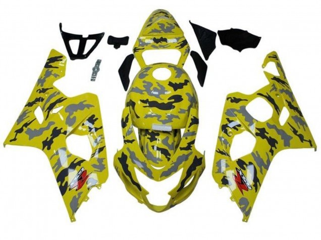 2004-2005 Suzuki GSXR 600 / GSXR 750 Motorcycle Fairings - Yellow Black Grey Camouflage Canada Websites