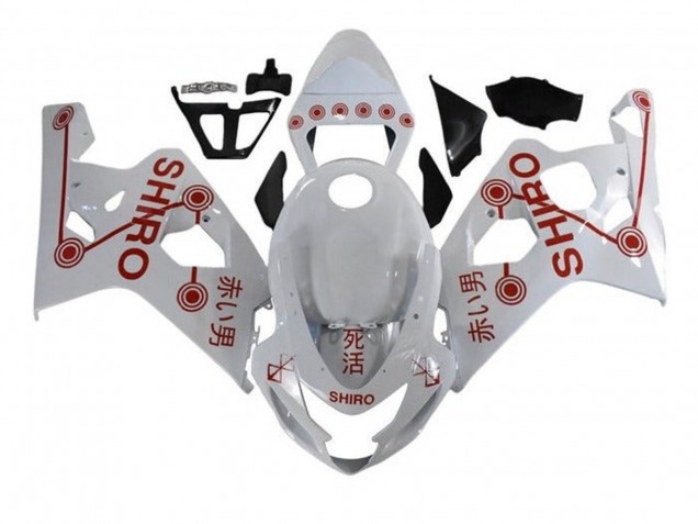 2004-2005 Suzuki GSXR 600 / GSXR 750 Motorcycle Fairings - White Red Shiro Canada Websites