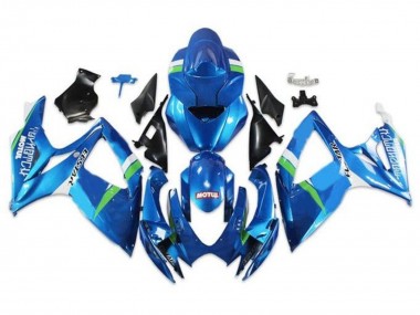 2006-2007 Suzuki GSXR 600 / GSXR 750 Motorcycle Fairings - Blue Green White Ecstar Canada Websites