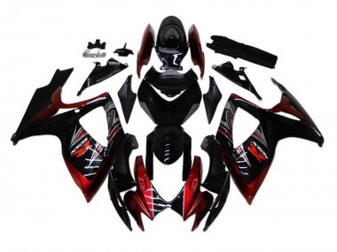 2006-2007 Suzuki GSXR 600 / GSXR 750 Motorcycle Fairings - Glossy Black Red Canada Websites