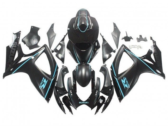 2006-2007 Suzuki GSXR 600 / GSXR 750 Motorcycle Fairings - Matte Black Turquoise Blue Canada Websites