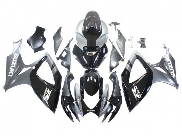 2006-2007 Suzuki GSXR 600 / GSXR 750 Motorcycle Fairings - Silver Glossy Black White Canada Websites