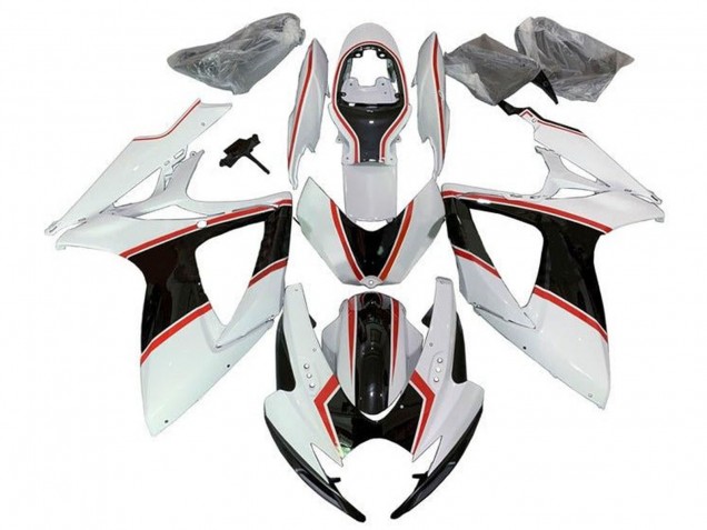 2006-2007 Suzuki GSXR 600 / GSXR 750 Motorcycle Fairings - White Orange Black Pinstripe Canada Websites