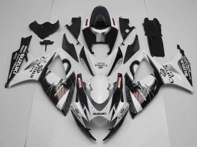 2006-2007 Suzuki GSXR 600 / GSXR 750 Motorcycle Fairings - White Black Red Corona Extra Motul Alstare Canada Websites