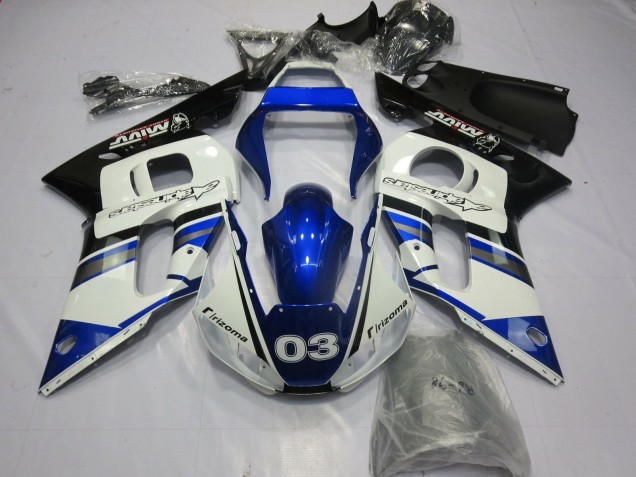 1998-2002 Yamaha YZF R6 Motorcycle Fairings - White Blue Glossy Black Rizoma 03 Canada Websites