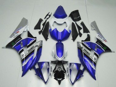 2006-2007 Yamaha YZF R6 Motorcycle Fairings - White Blue Silver Black ENEOS Monster Canada Websites