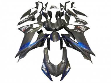 2017-2023 Yamaha YZF R6 Motorcycle Fairings - Blue Black Faux Carbon Fiber Canada Websites