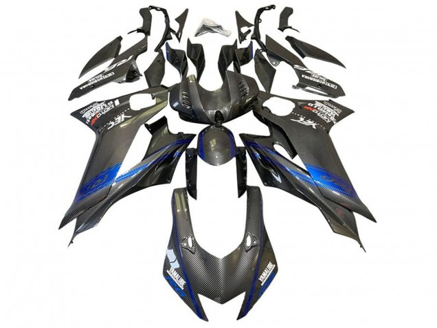2017-2023 Yamaha YZF R6 Motorcycle Fairings - Blue Black Faux Carbon Fiber Canada Websites